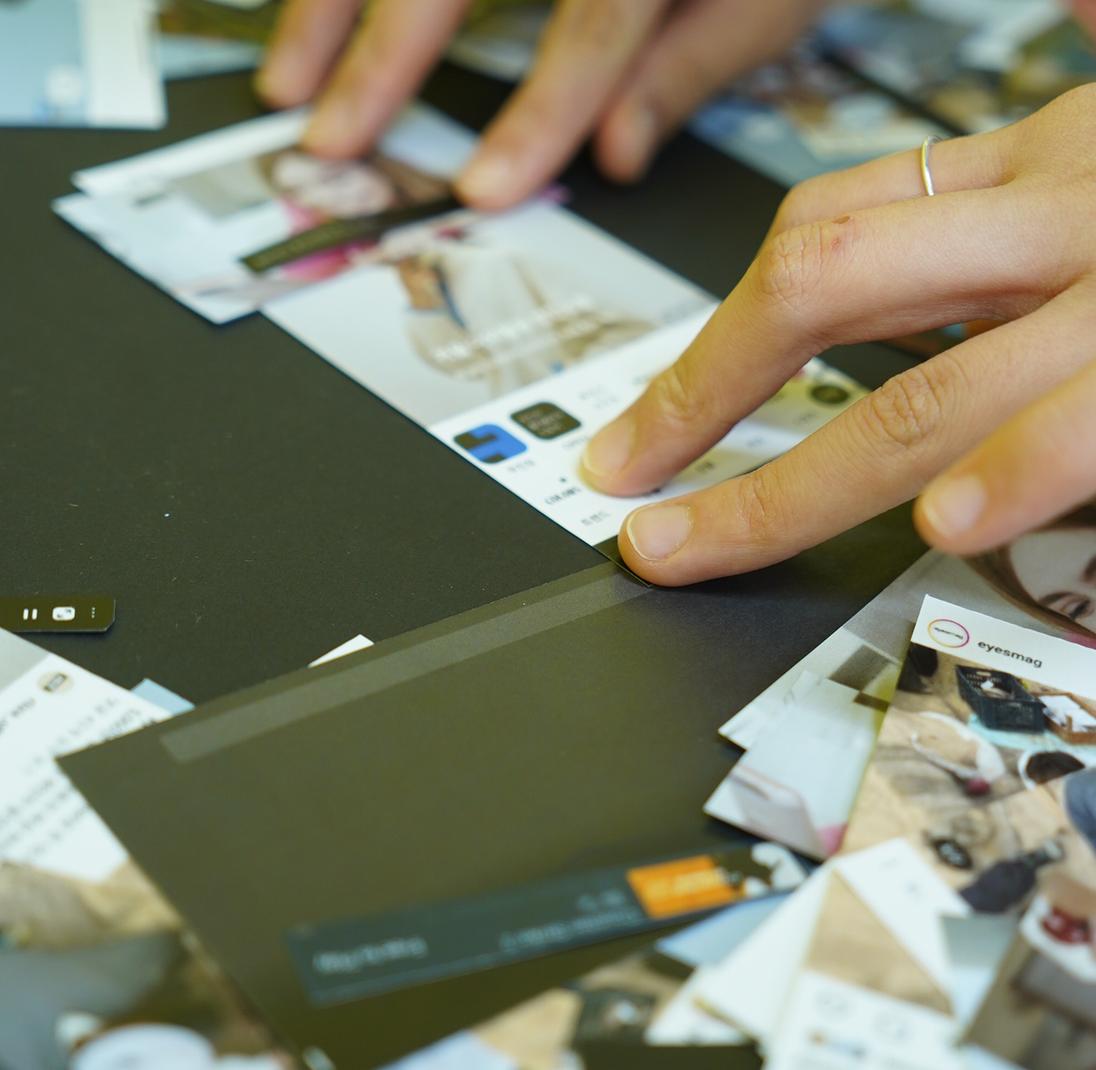 Workshop — hands sorting cards